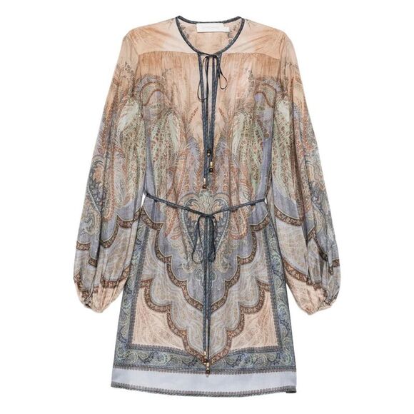 ZIMMERMANN Handbags - Zimmermann Women Wanderlust Tie-Neck Tunic Dress